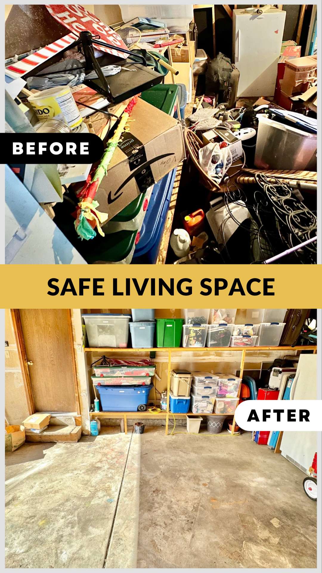 Safe living space before and after